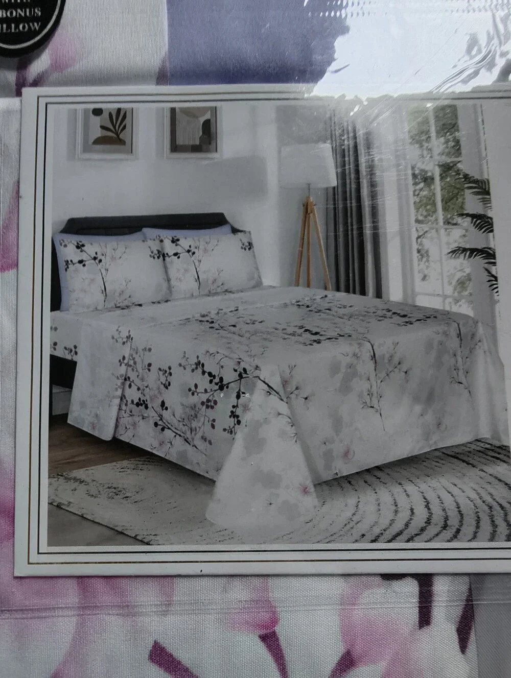 Floral Queen Size 6-Piece Bedsheet Set - Pink & Lavender